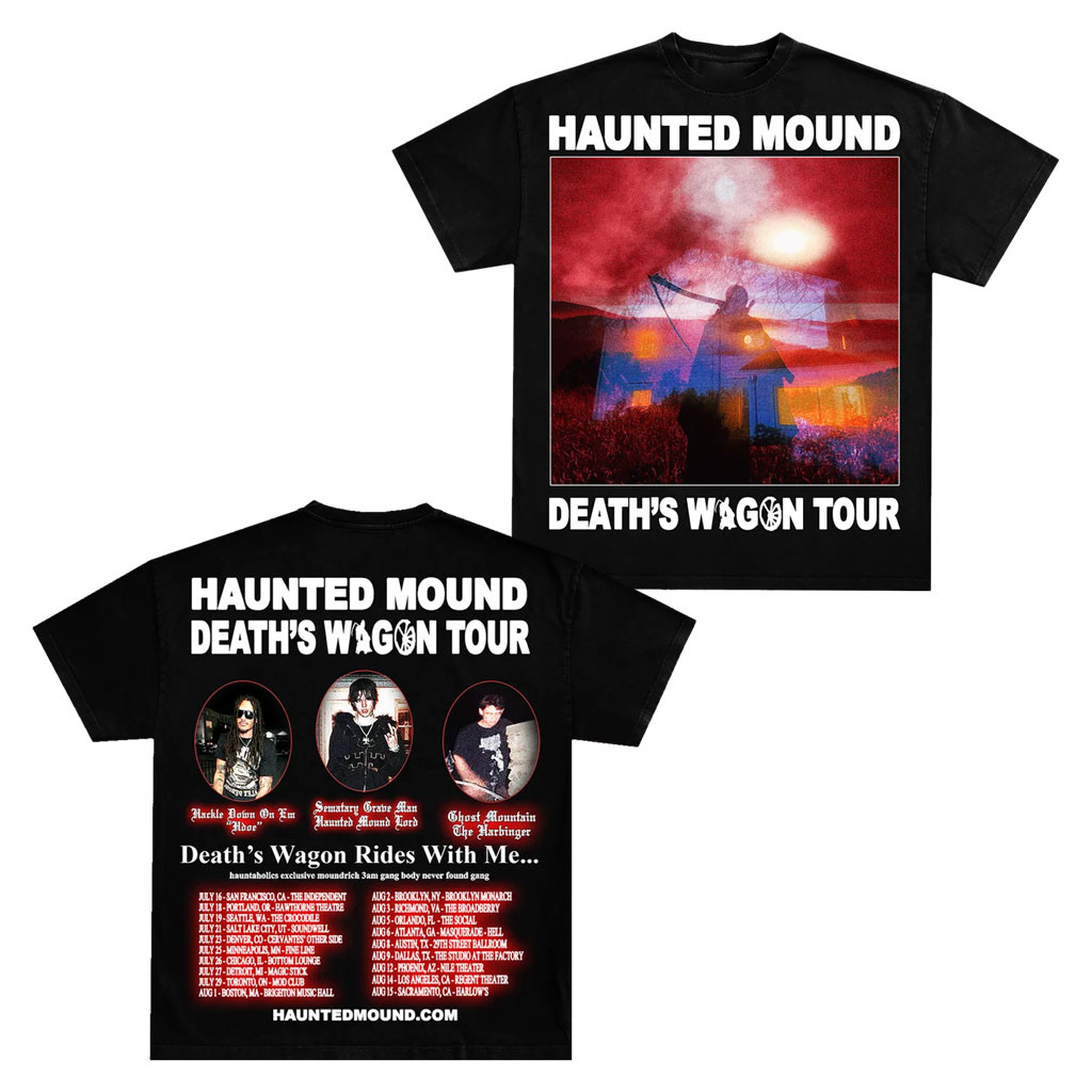 Real Haunted Mound Merch 2026 Death's Wagon Reaper Tour T-Shirt Gift For Music Lover - Kdjoy Real Haunted Mound Merch 2026 Death's Wagon Reaper Tour T-Shirt Gift For Music Lover - Kdjoy