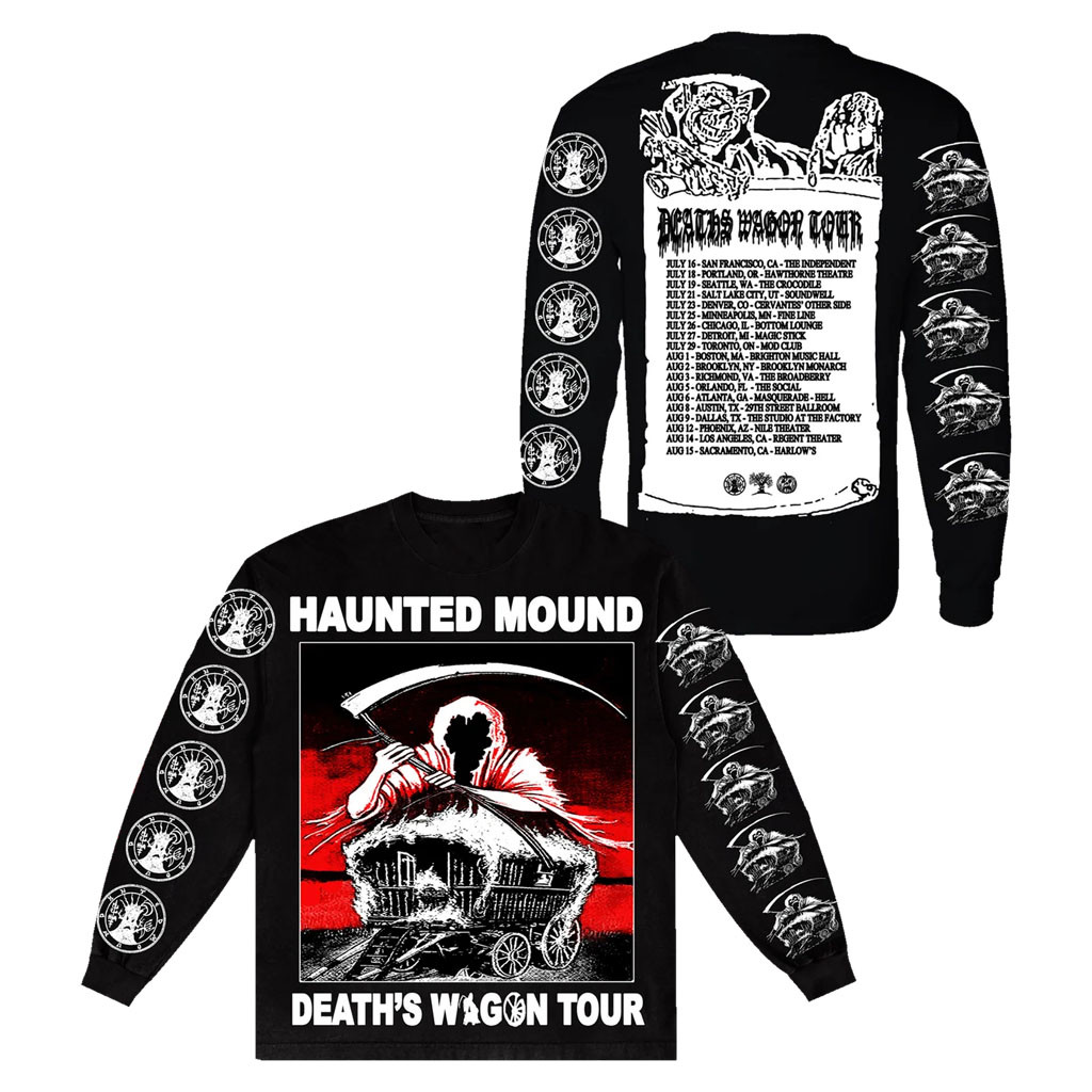 Real Haunted Mound Merch 2026 Death's Wagon Tour Long Sleeve Shirt Gift For Brothers - Kdjoy