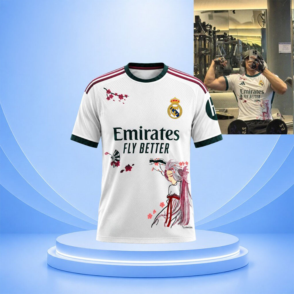 Real Madrid 2026 27 Sakura Jersey Shirt Real Madrid Merch Presents For Football Fans - Kdjoy