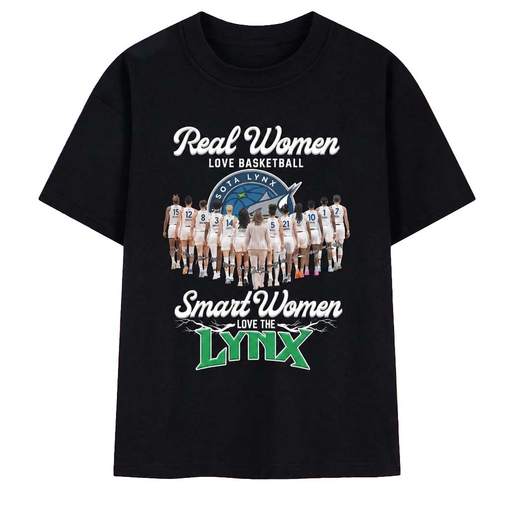 Real Women Love Basketball Smart Women Love The Lynx Minnesota Basketball All Team 2026 T-Shirt - Kdjoy