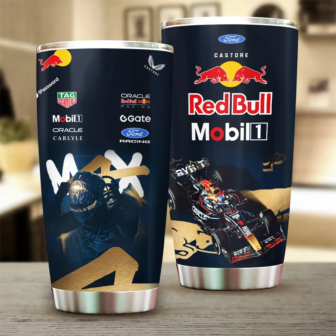 Red Bull Racing X Max Verstappen Tumbler Cup Formula 1 Merch Best Gifts For Racing Lovers - Kdjoy