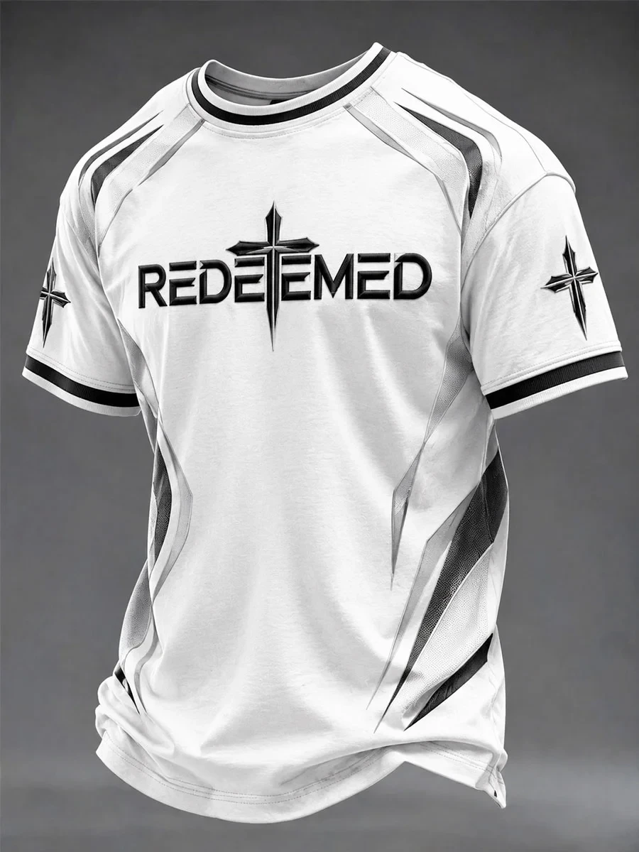 Redeemed Faith T-Shirt Men's Christian Tee Shirts Religious Gifts For Husband - Kdjoy
