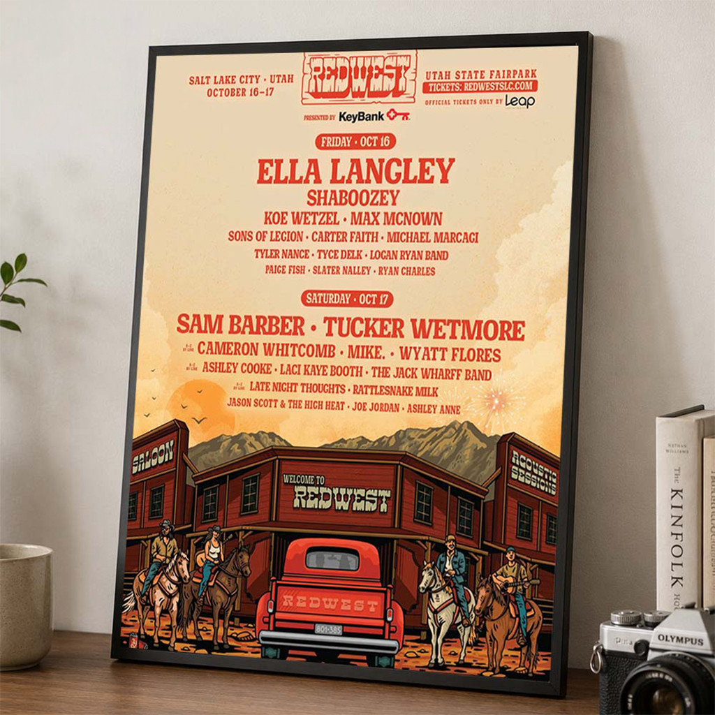 Redwest 2026 Festival Salt Lake City Utah Lineup At Utah State Fairpark On Oct 16-17 2026 Poster - Kdjoy