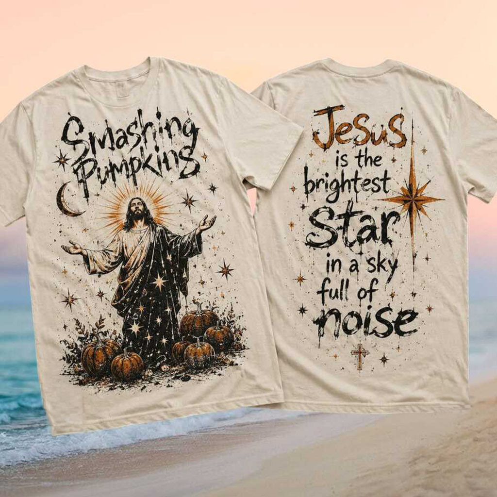 Religious Jesus Pumpkin Star Halloween Faith Shirt Christian Merch Halloween Gifts For Him - Kdjoy