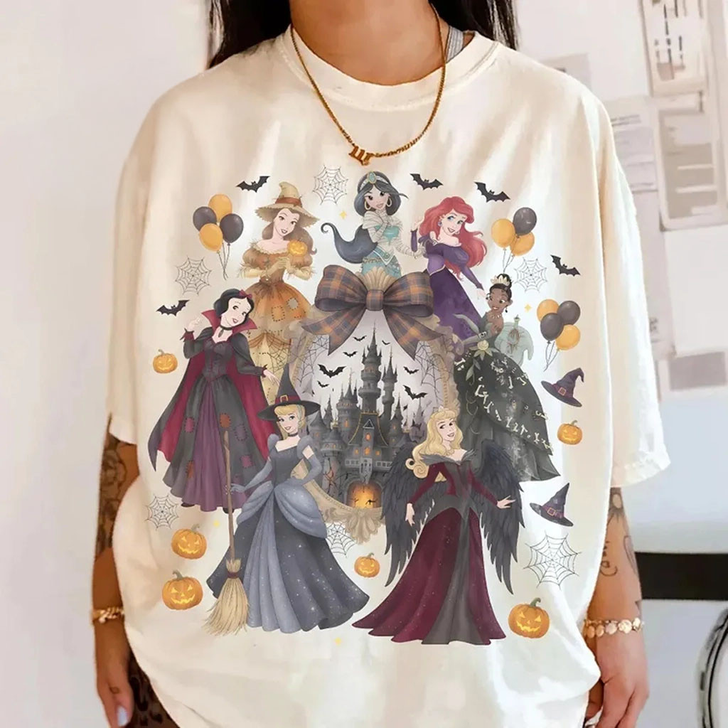 Retro Coquette Bow D Princess Halloween Shirt Magical Castle Tee Halloween Gift For Teengirl - Kdjoy Retro Coquette Bow D Princess Halloween Shirt Magical Castle Tee Halloween Gift For Teengirl - Kdjoy