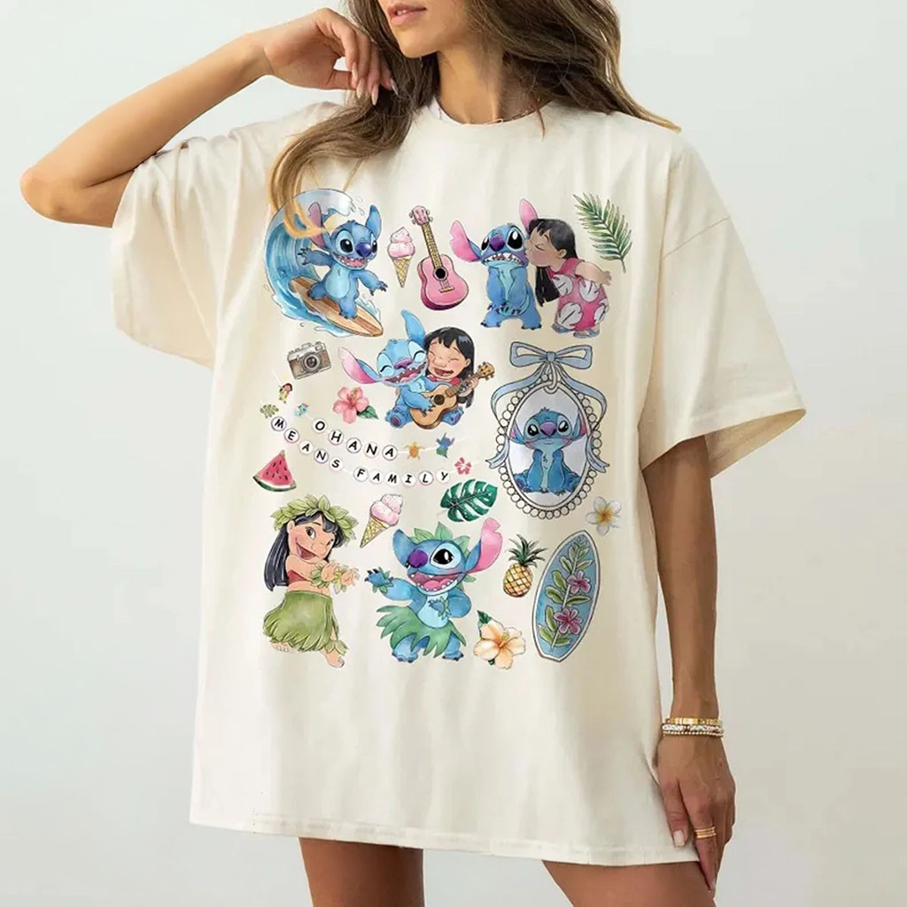 Retro Coquette Bow Lilo And Stitch Shirt D Stitch Shirt Magic Kingdom Clothing Sisters Gifts - Kdjoy