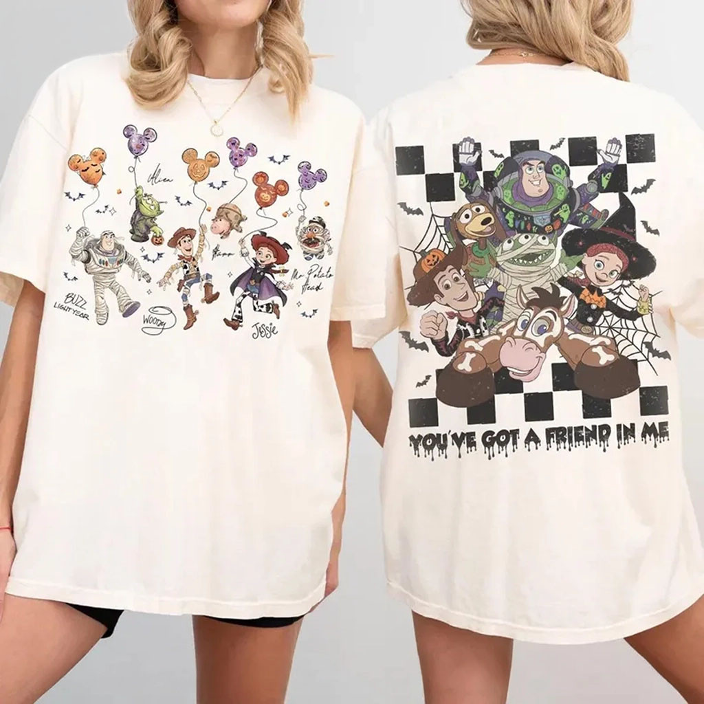 Retro D Pixar Toy Story Halloween Shirt You've Got A Friend In Me T-Shirt Halloween Themed Gift - Kdjoy