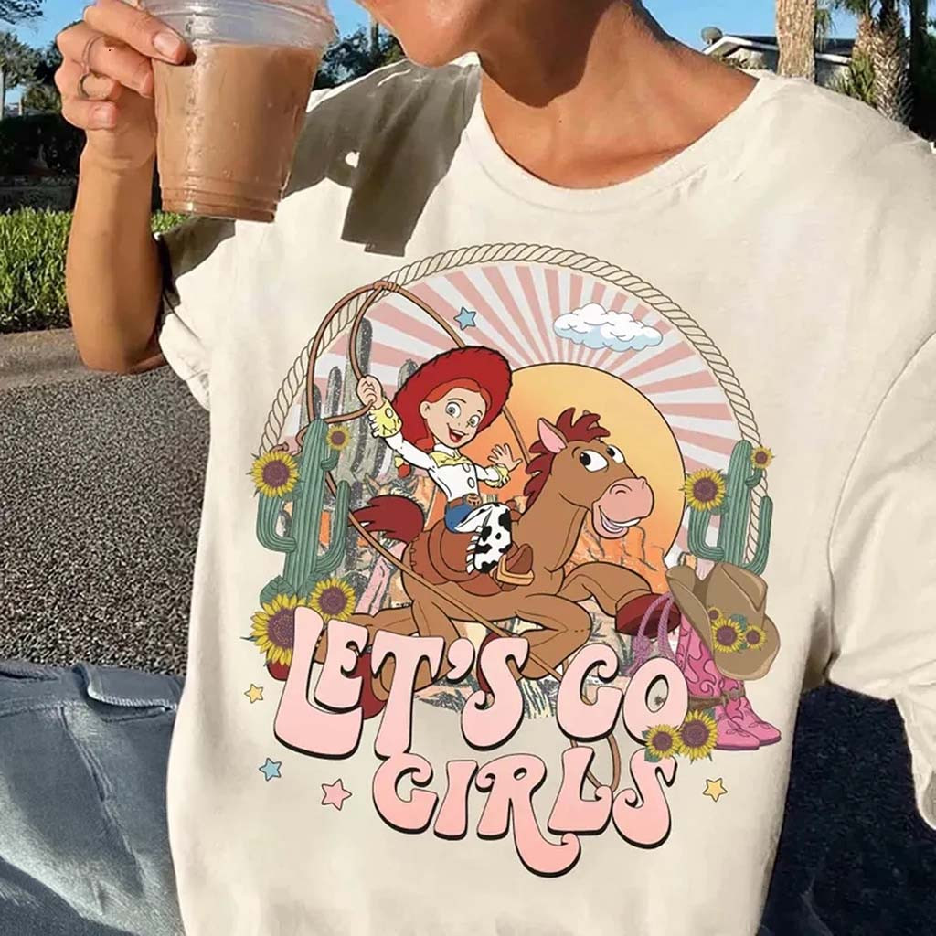 Retro D Toy Story Jessie And Bullseye Let's Go Girls T-Shirt Birthday Gift For Daughters - Kdjoy