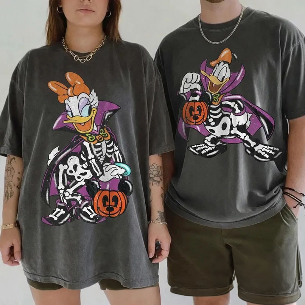 Retro Daisy Donald Halloween Couple Shirt Vintage D Spooky Season Matching Tee Halloween Gift - Kdjoy Retro Daisy Donald Halloween Couple Shirt Vintage D Spooky Season Matching Tee Halloween Gift - Kdjoy