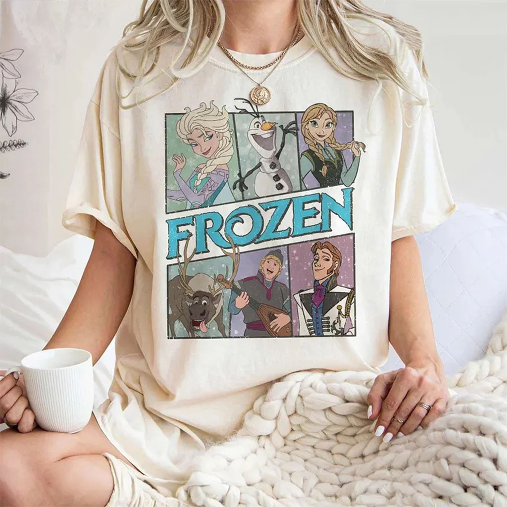 Retro Frozen Movie Characters Shirt Vintage Elsa Anna Olaf Shirt Frozen Merch Daughters Gifts - Kdjoy Retro Frozen Movie Characters Shirt Vintage Elsa Anna Olaf Shirt Frozen Merch Daughters Gifts - Kdjoy
