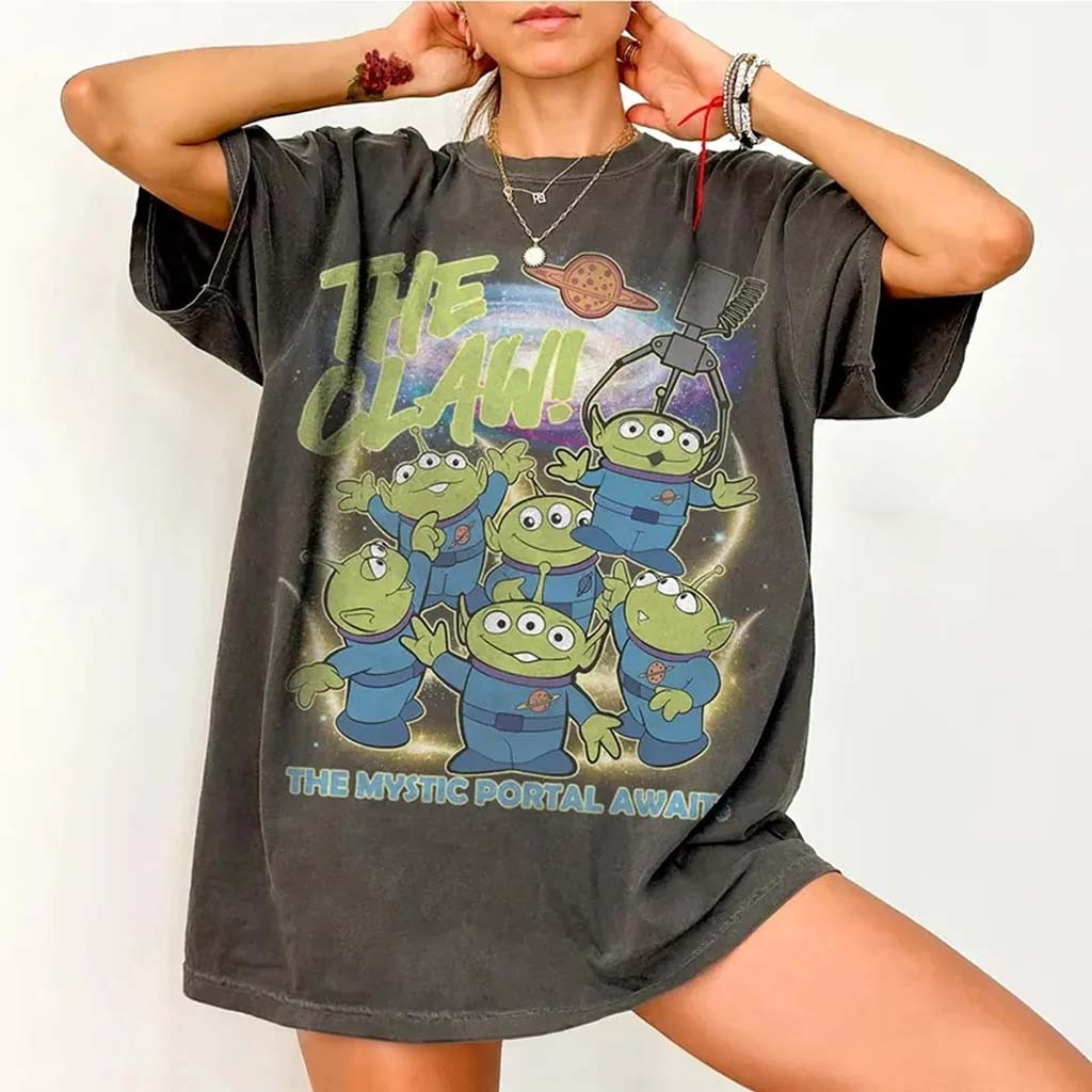Retro Toy Story Aliens The Claw Shirt The Mystic Portal Awaits T-Shirt Gift For Friends - Kdjoy