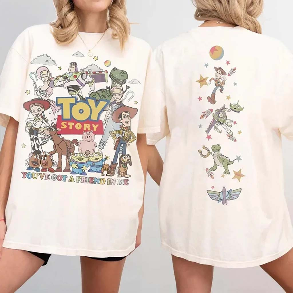 Retro Toy Story Land You've Got A Friend In Me T-Shirt Cartoon Lover Apparel Gift For BFF - Kdjoy