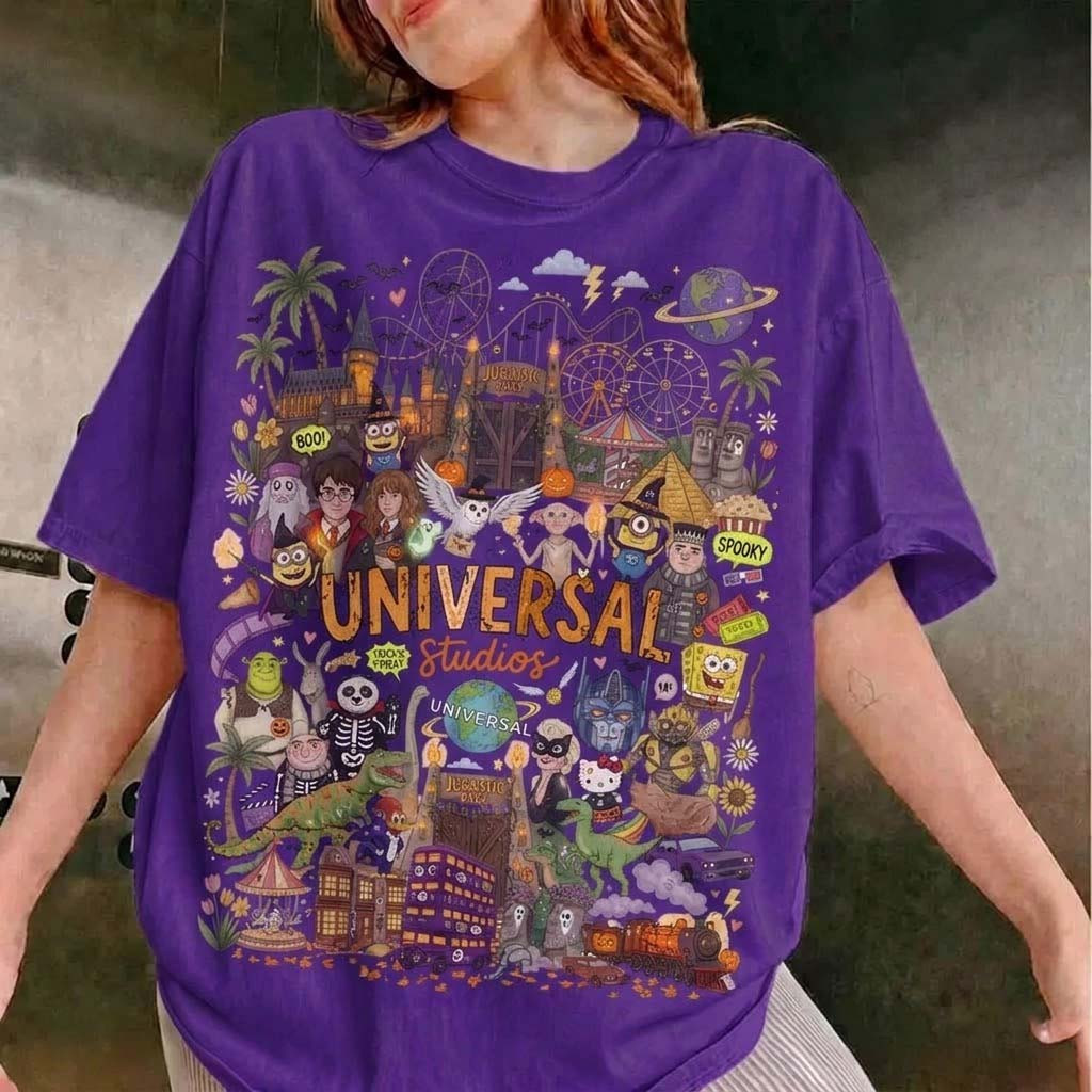 Retro Universal Studios Halloween Shirt Universal Studios Family Halloween Party Apparel Gifts - Kdjoy