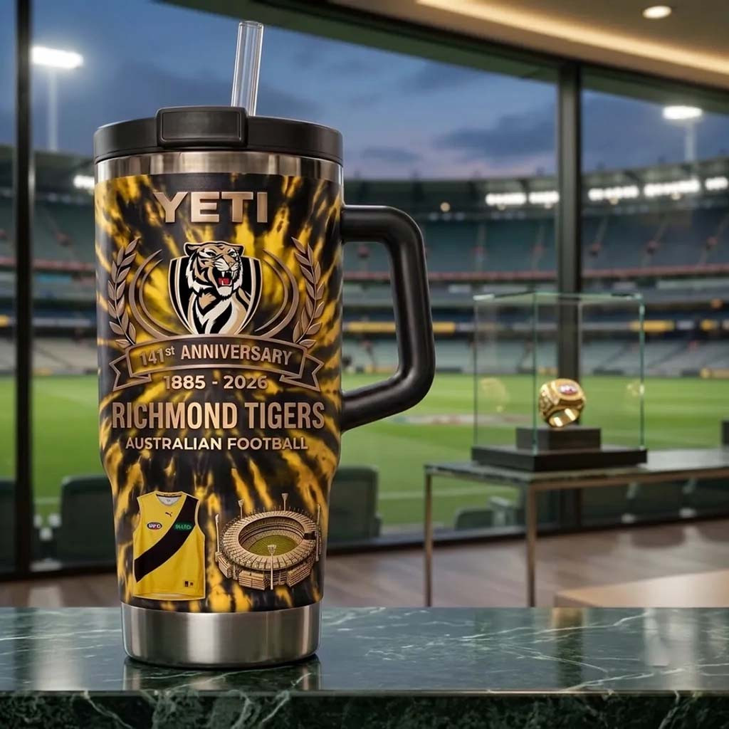 Richmond Tigers 141st Anniversary Tie Dye Tumbler Richmond Tigers Merch Football Fan Gifts - Kdjoy