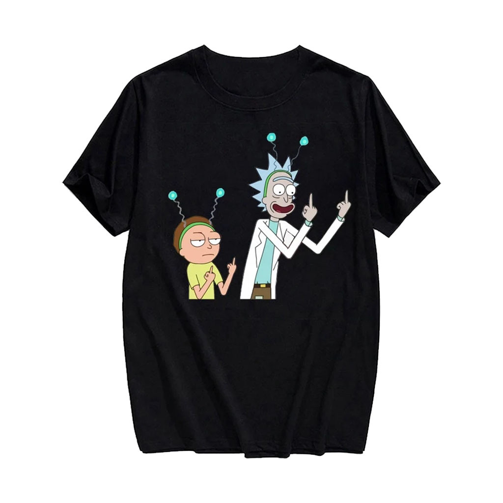 Rick And Morty Merch 2026 Rick And Morty Antenna T-Shirt Middle Finger Shirt Funny Gifts