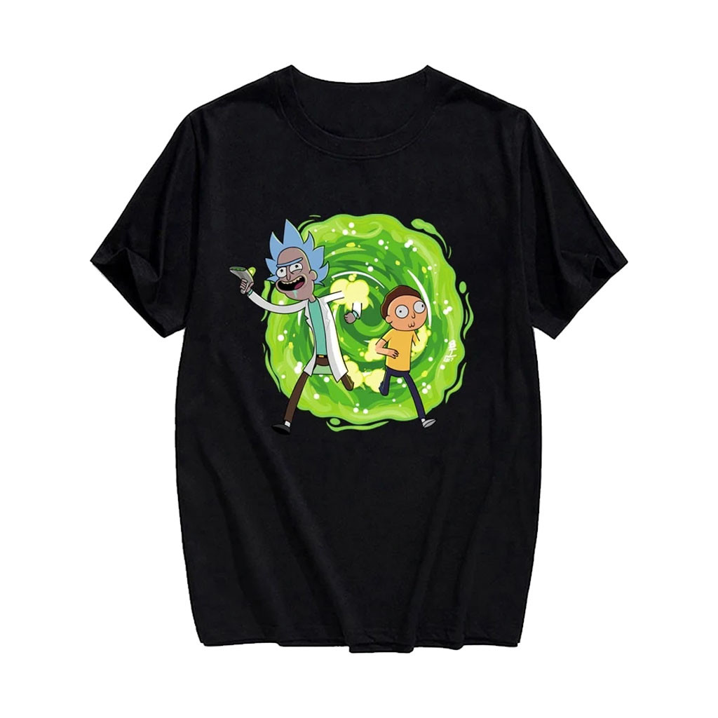Rick And Morty Merch 2026 Rick And Morty Portal T-Shirt Funny Sci Fi Cartoon Shirt Fan Gifts
