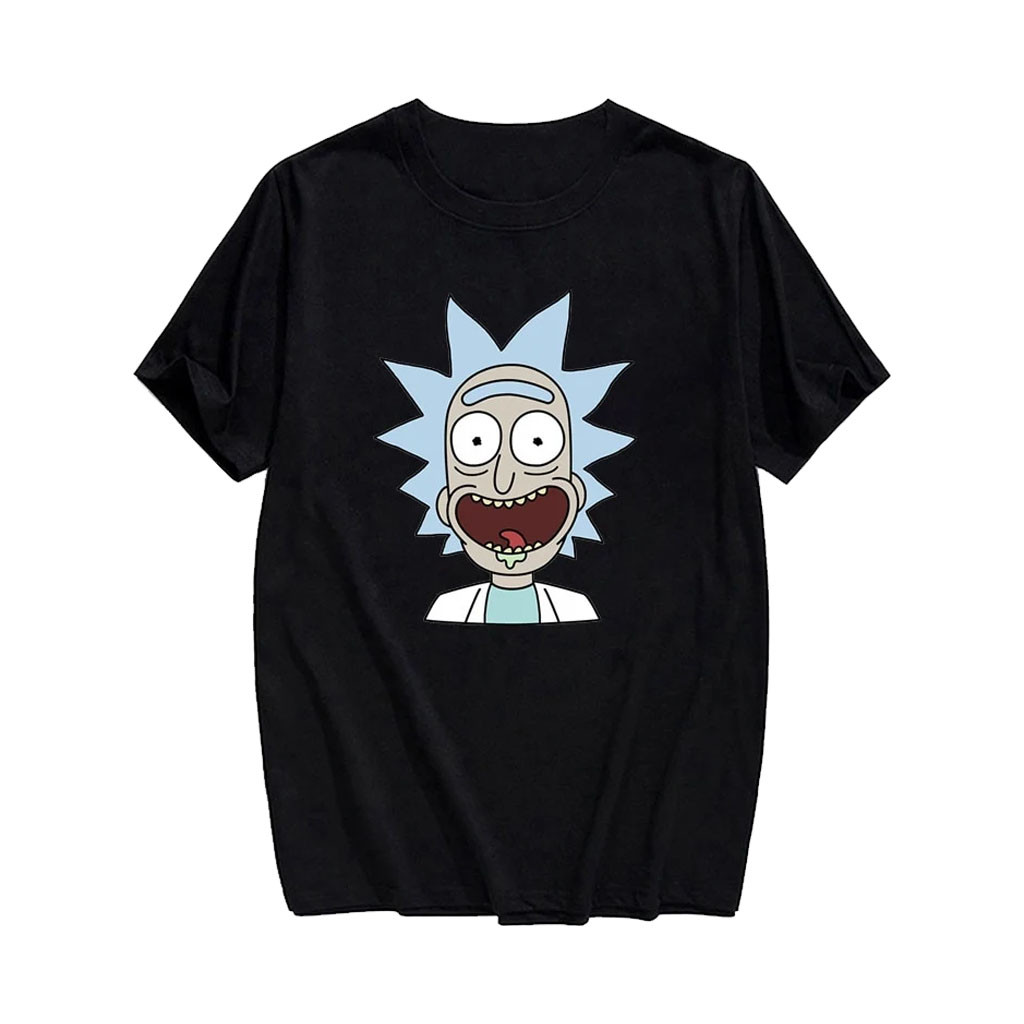 Rick And Morty Merch 2026 Rick's T-Shirt Black Funny Sci Fi Cartoon Shirt Gift For Friends