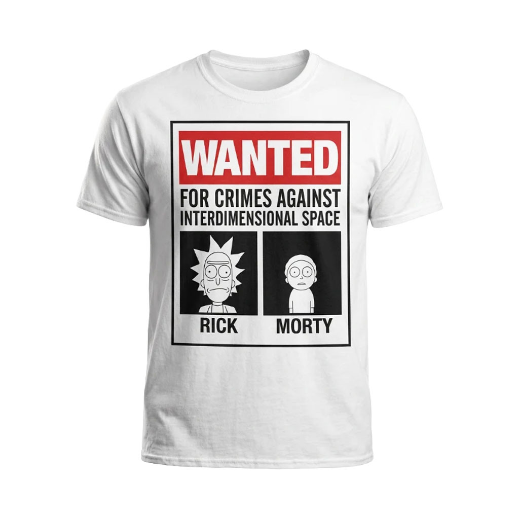Rick And Morty Merch 2026 Wanted For Crimes Against Interdimensional Space Shirt Movie Fan Gift