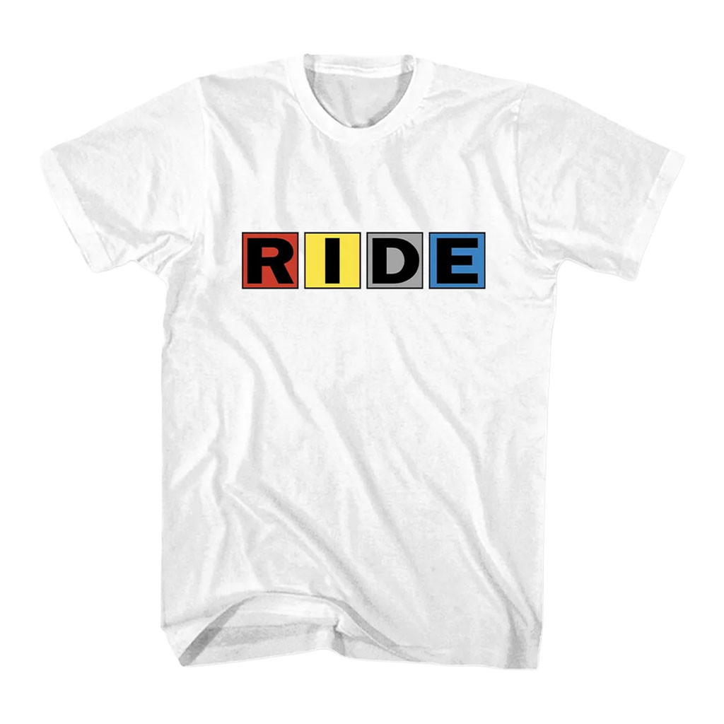 Ride Band Merch 2026 Logo Blocks White T-Shirt Gifts For Rock Music Lovers - Kdjoy