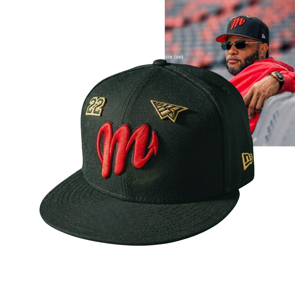 Robinson Cano M Logo Diablos Rojos X Paper Planes Snapback Hat No 22 Hat Robinson Cano Merch - Kdjoy
