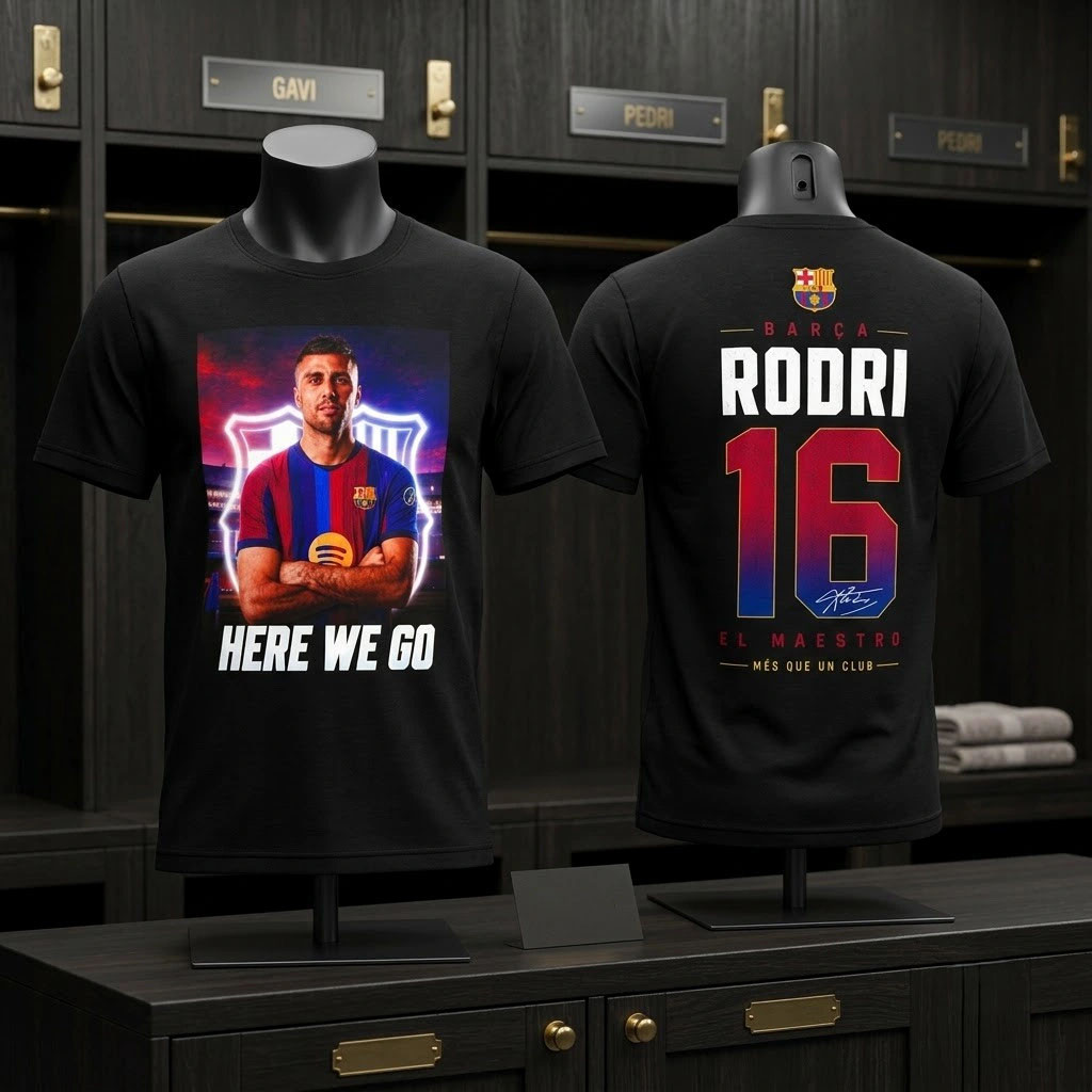 Rodri #16 Welcome To FC Barcelona Football T-Shirt Here We Go Shirt Football Fans Gifts - Kdjoy