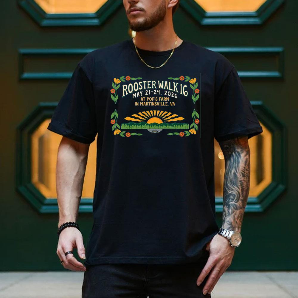 Rooster Walk Music Festival Merch 2026 Floral Sunset T-Shirt Gift For Music Fans - Kdjoy