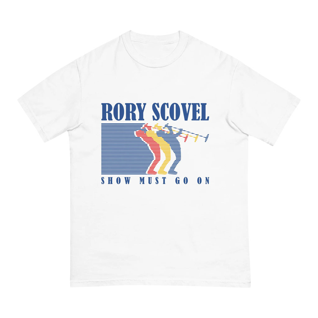 Rory Scovel Merch 2026 Rory Retro T-Shirt Show Must Go On Shirt Rory Scovel Tour Merch White