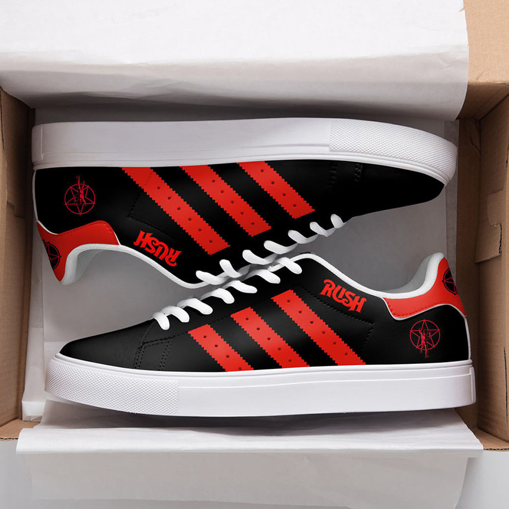 RUSH Band Black And Red Shoes RUSH Merch Gift Ideas For Music Lovers - Kdjoy