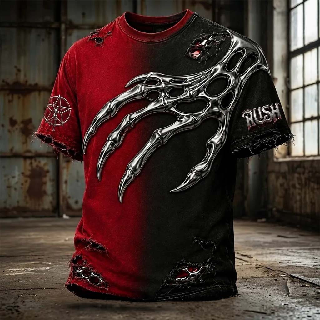 Rush Band Silver Claw Red And Black Shirt RUSH Merch Gift Ideas For Music Fans - Kdjoy