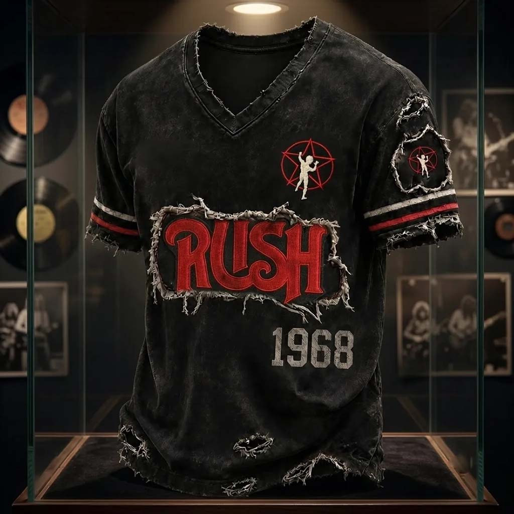 RUSH Rock Band Distressed V-Neck T-Shirt RUSH Merch Music Lover Gift Ideas For Him - Kdjoy RUSH Rock Band Distressed V-Neck T-Shirt RUSH Merch Music Lover Gift Ideas For Him - Kdjoy