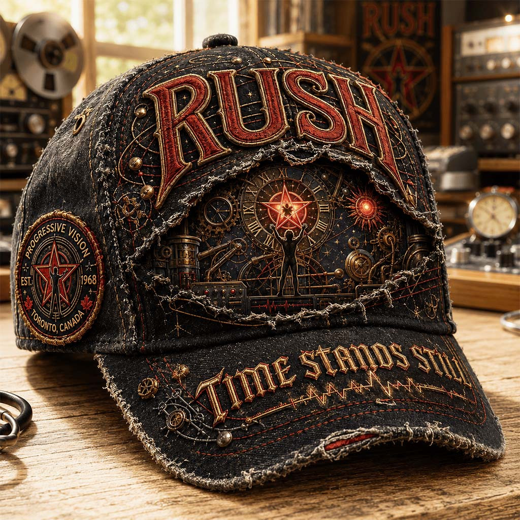 RUSH Starman Hat Time Stands Still Vintage Cap RUSH Band Merch Gift For Music Lovers - Kdjoy