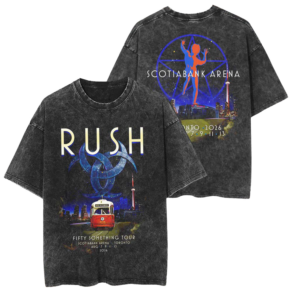 Rush Toronto ON Canada 2026 Event At Scotiabank Arena On August Washed T-Shirt Rush Merch Rush Toronto ON Canada 2026 Event At Scotiabank Arena On August Washed T-Shirt Rush Merch