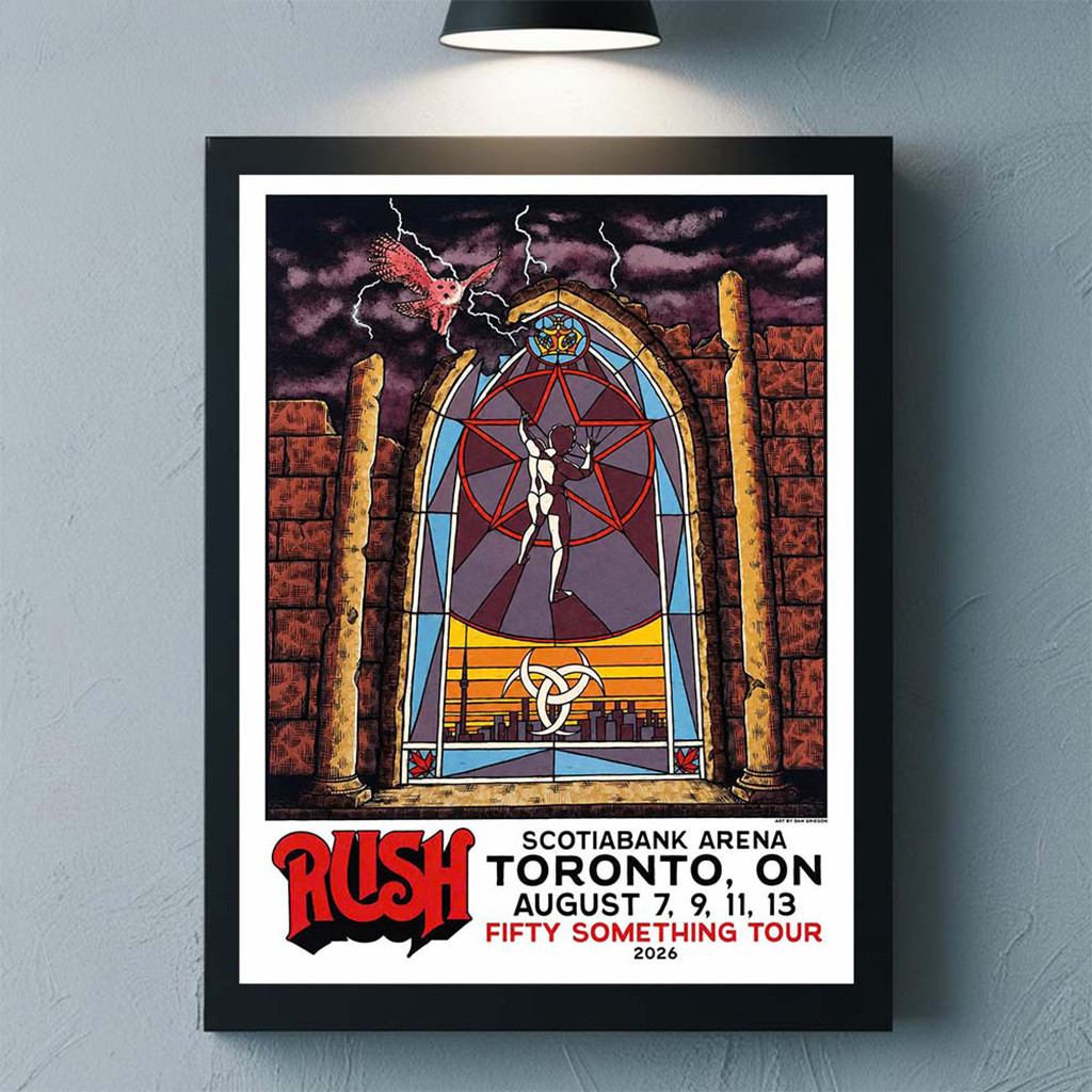 Rush Toronto ON Canada 2026 Stained Glass To Event Litho Poster Rush Merch Wall Art Decor