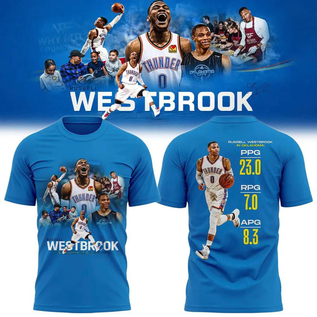 Russell Westbrook OKC Thunder Triple Double King T-Shirt Thunder Merch Basketball Fan Gifts - Kdjoy