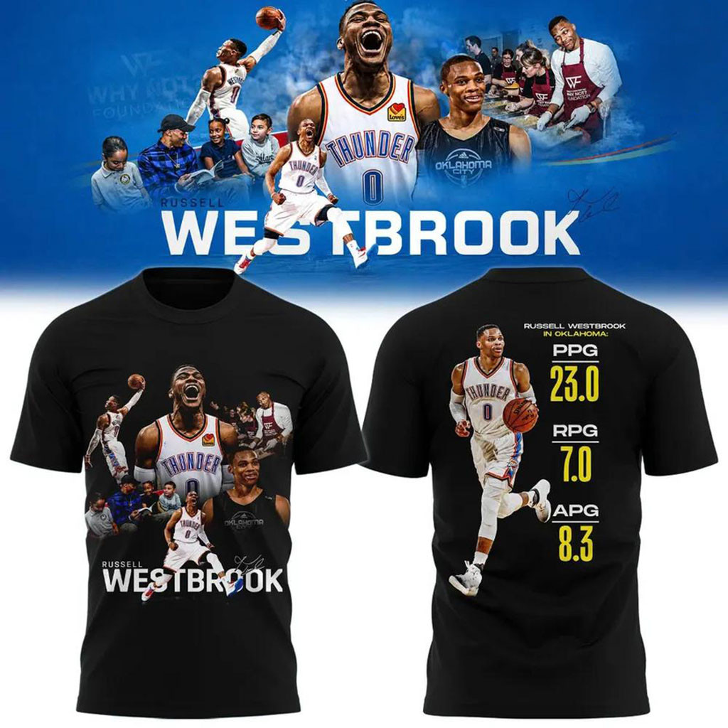 Russell Westbrook OKC Thunder Triple Double King T-Shirt Thunder Merch Gift For Basketball Fan - Kdjoy