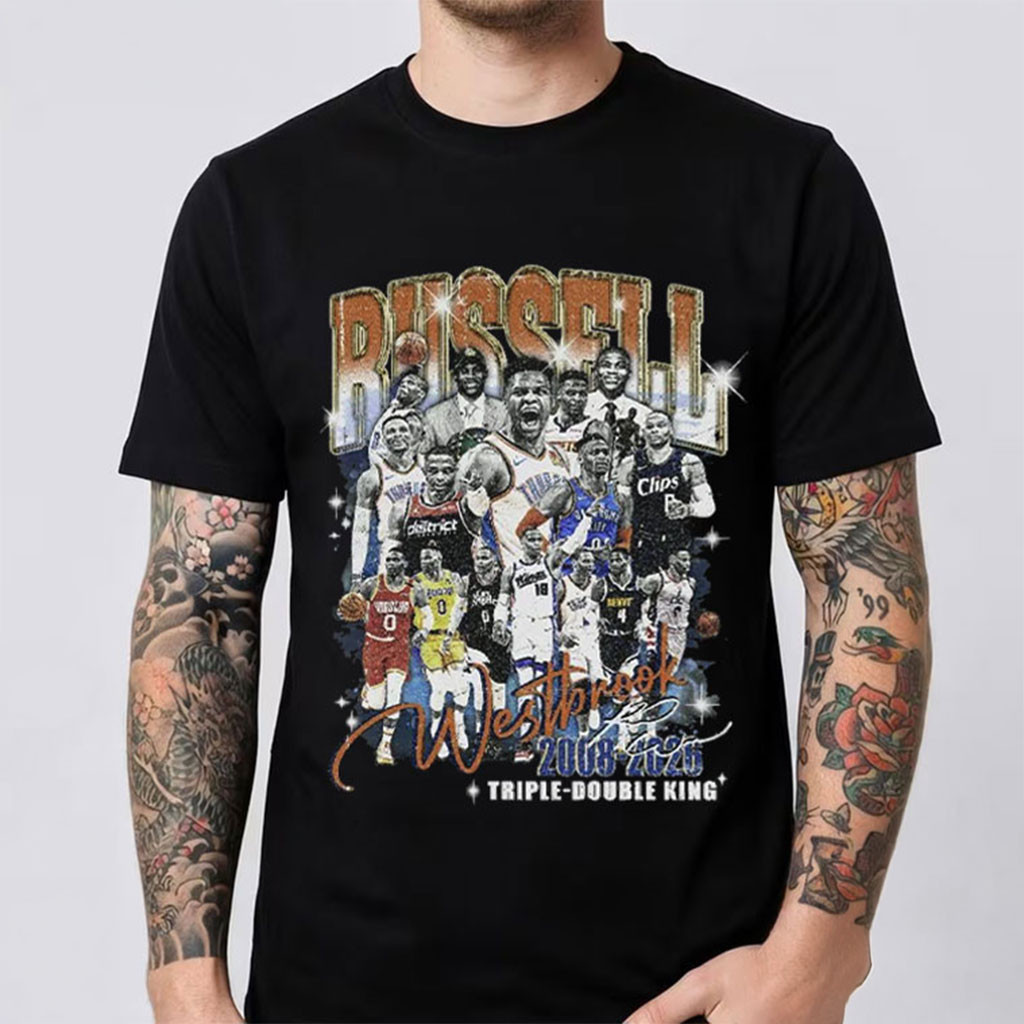 Russell Westbrook Retirement Basketball Vintage Graphic T-Shirt Triple Double King Shirt - Kdjoy