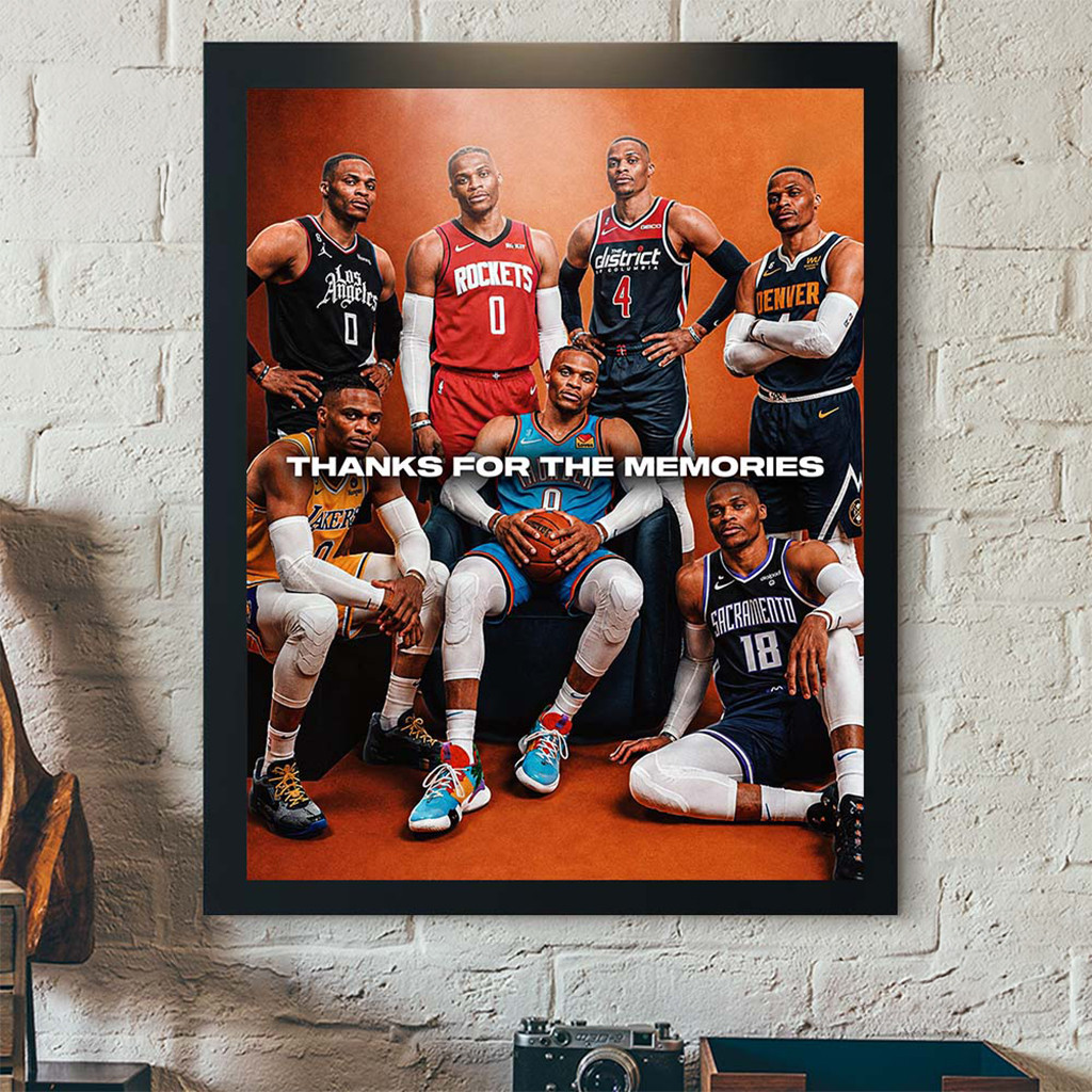 Russell Westbrook Retirement Seven Teams Thanks For The Memories 2008-2026 Poster Wall Art Decor - Kdjoy