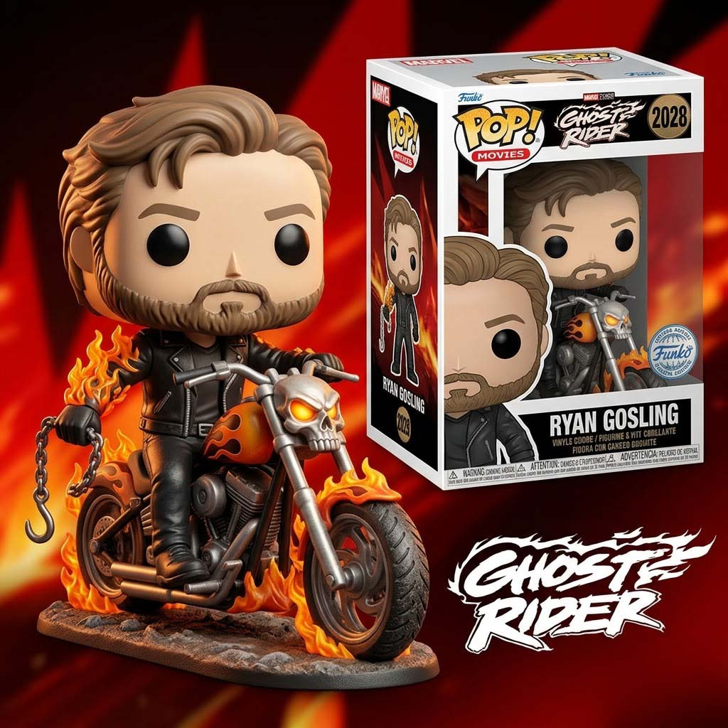 Ryan Gosling As Ghost Rider Funko Pop Movies 2028 Figure Pop Present For Marvel Fans - Kdjoy