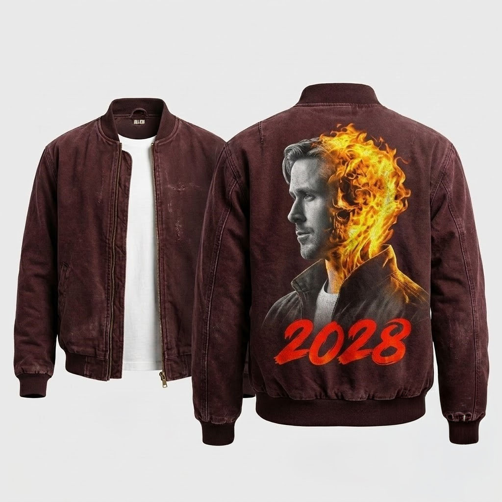 Ryan Gosling Ghost Rider Marvel Studios Bomber Jacket Ryan Gosling Merch Gift For Marvel Fans - Kdjoy