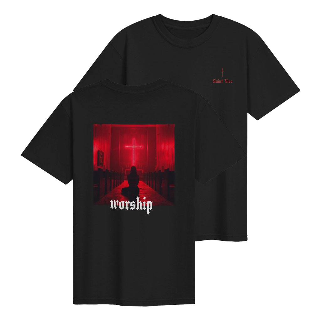 Saint Vice Merch 2026 Worship T-Shirt Saint Vice Shirt Black Unique Gifts For Friends - Kdjoy