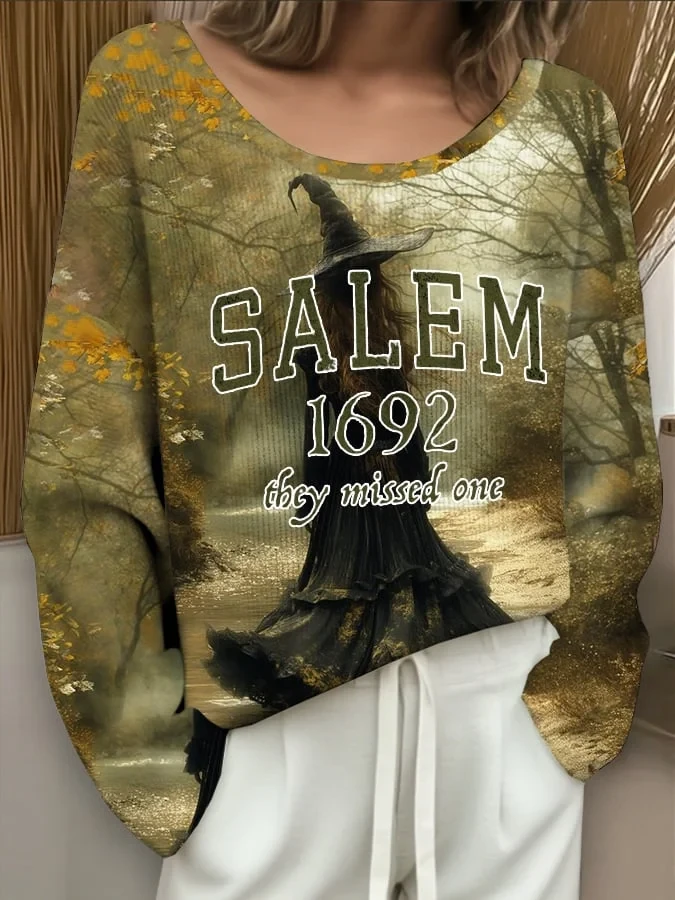 Salem 1692 They Missed One Bleached Sweatshirt Horror Themed Clothes Gift For Goths - Kdjoy Salem 1692 They Missed One Bleached Sweatshirt Horror Themed Clothes Gift For Goths - Kdjoy