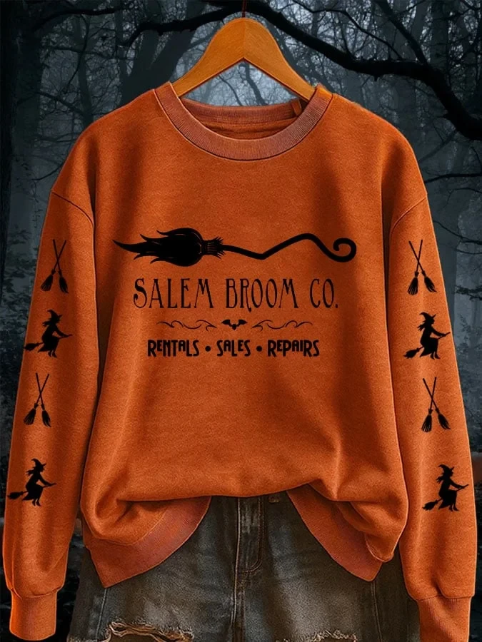 Salem Broom Co Handcrafted Est 1692 Sweatshirt Halloween Vintage Clothes Gift For Witches - Kdjoy Salem Broom Co Handcrafted Est 1692 Sweatshirt Halloween Vintage Clothes Gift For Witches - Kdjoy