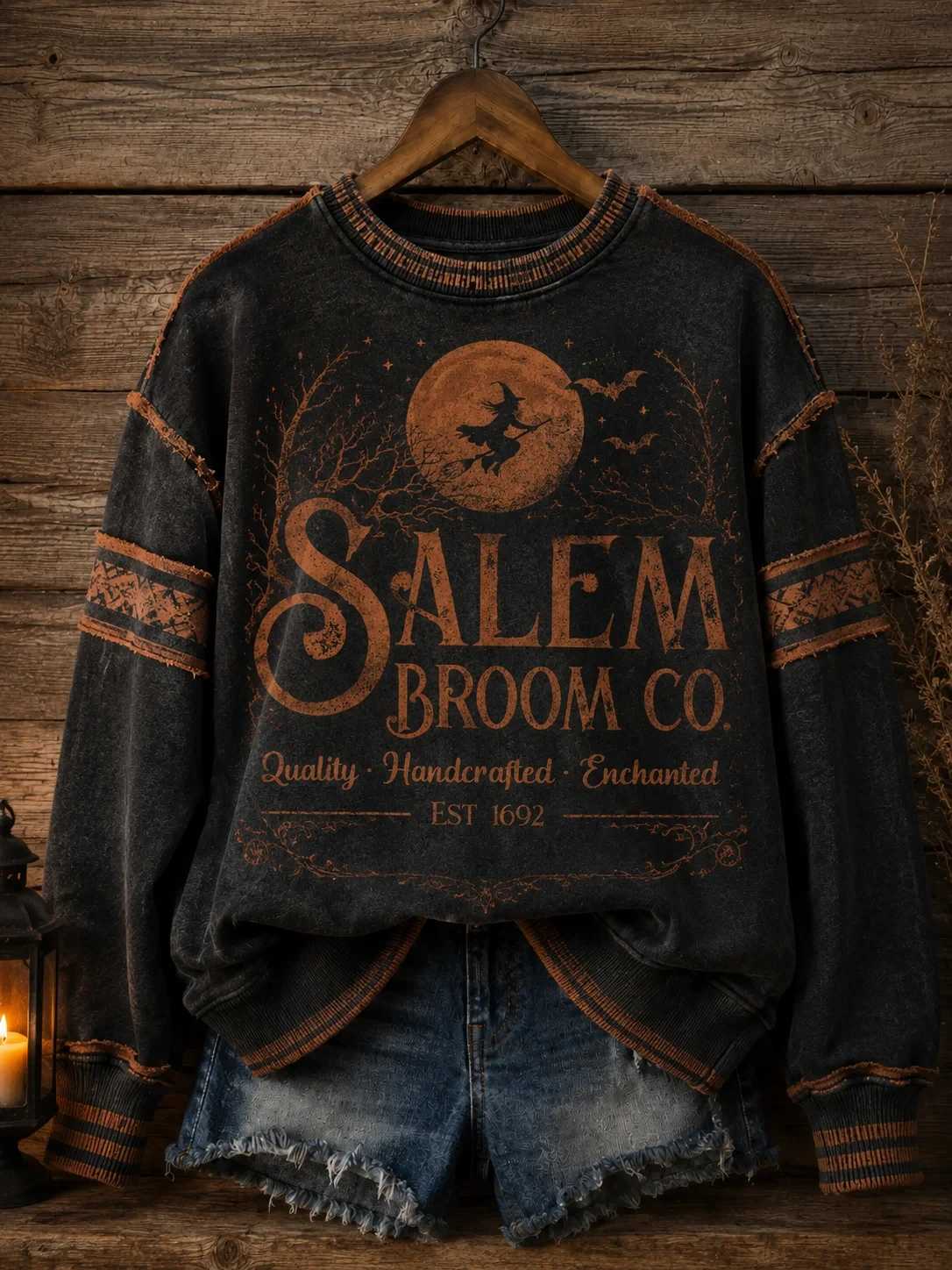 Salem Broom Co Quality Handcrafted Enchanted Est 1692 Sweatshirt Halloween Witch Merch Present - Kdjoy Salem Broom Co Quality Handcrafted Enchanted Est 1692 Sweatshirt Halloween Witch Merch Present - Kdjoy