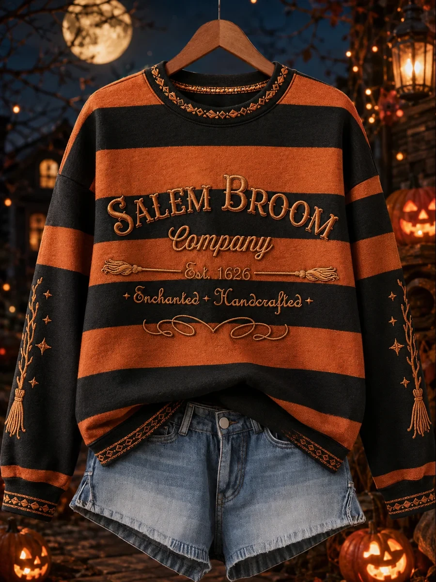 Salem Broom Company Sweatshirt Halloween Horror Nights Apparel Gift For Her - Kdjoy Salem Broom Company Sweatshirt Halloween Horror Nights Apparel Gift For Her - Kdjoy