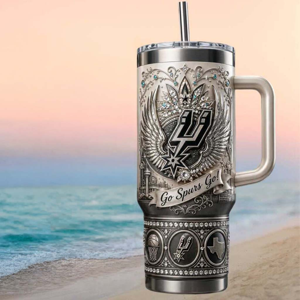 San Antonio Spurs Basketball Go Spurs Go Silver Tumbler Spurs Merch Gifts For Basketball Fan - Kdjoy