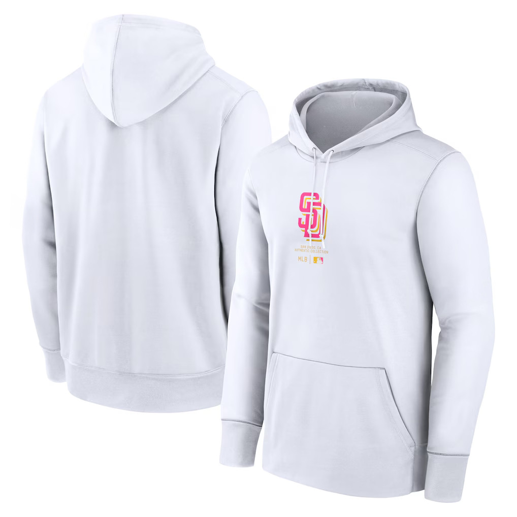 San Diego Padres Merch 2026 SD Padres Collection City Connect Practice Performance Hoodie White - Kdjoy