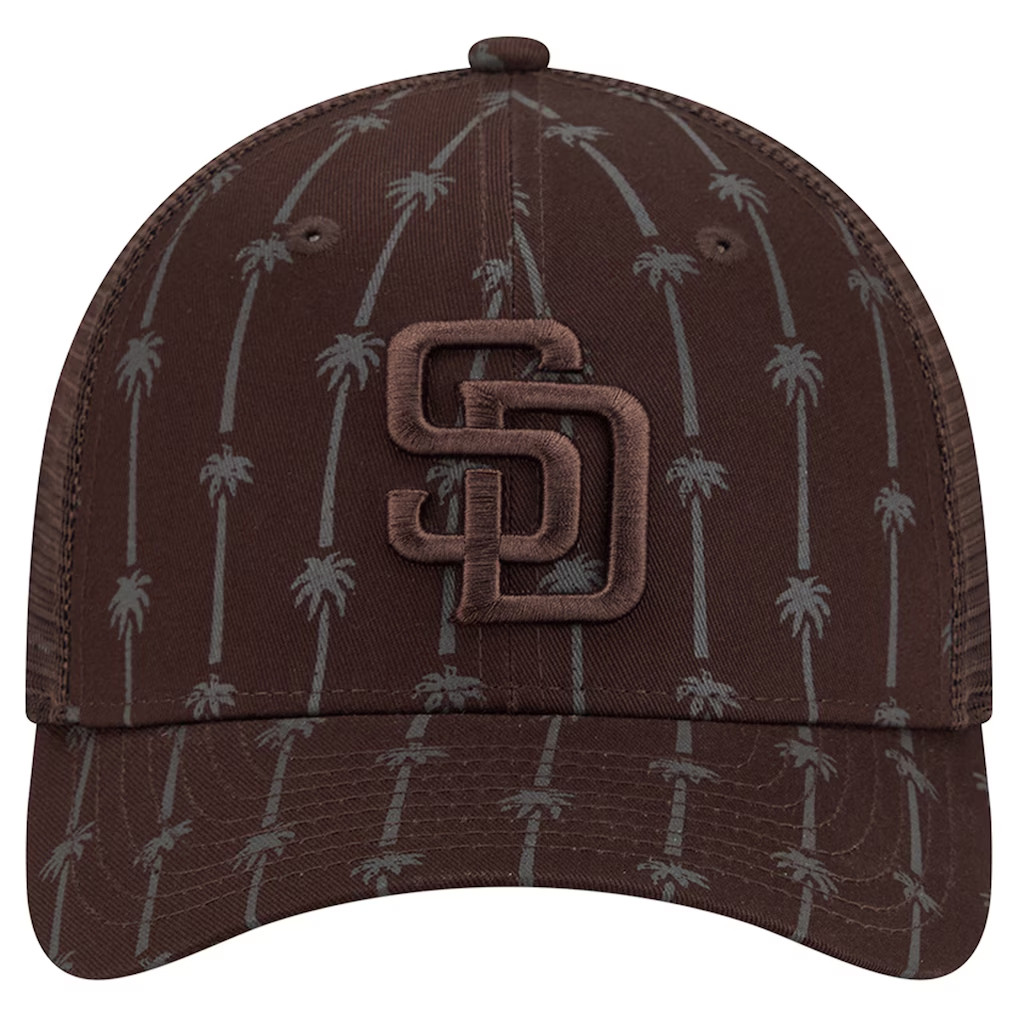 San Diego Padres Merch 2026 SD Padres Palm Tree Icon Trucker Hat Brown Embroidered Fan Gifts - Kdjoy