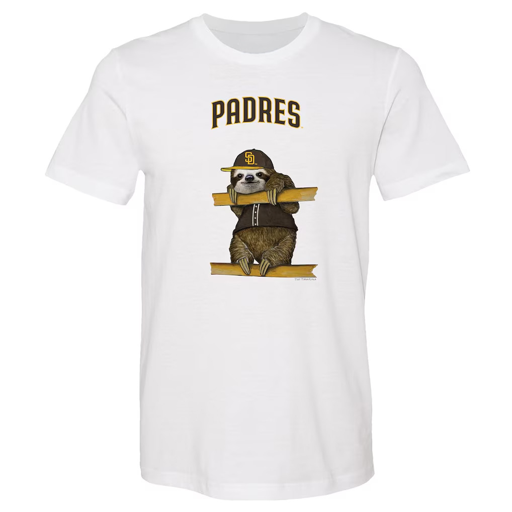 San Diego Padres Merch 2026 SD Padres Tiny Turnip Sloth T-Shirt White Baseball Enthusiast Gifts - Kdjoy San Diego Padres Merch 2026 SD Padres Tiny Turnip Sloth T-Shirt White Baseball Enthusiast Gifts - Kdjoy