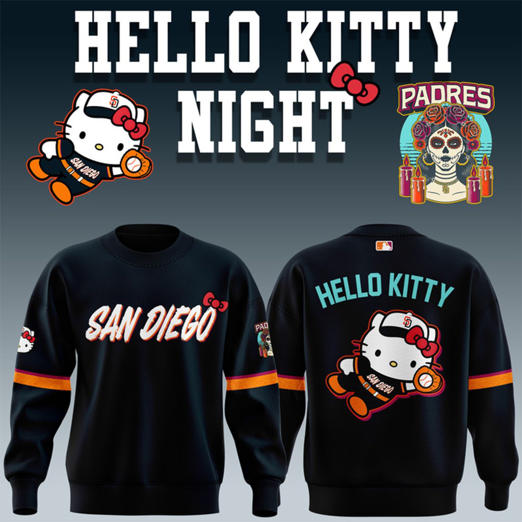 San Diego Padres New City Connect x Hello Kitty Sweatshirt SD Padres Merch Gifts For Fans - Kdjoy