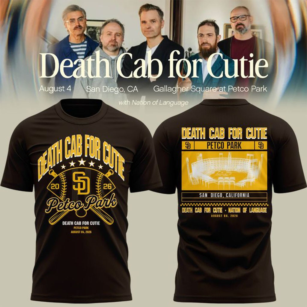 San Diego Padres x Death Cab for Cutie I Built You A Tower World Tour 2026 Shirt SD Padres Merch - Kdjoy